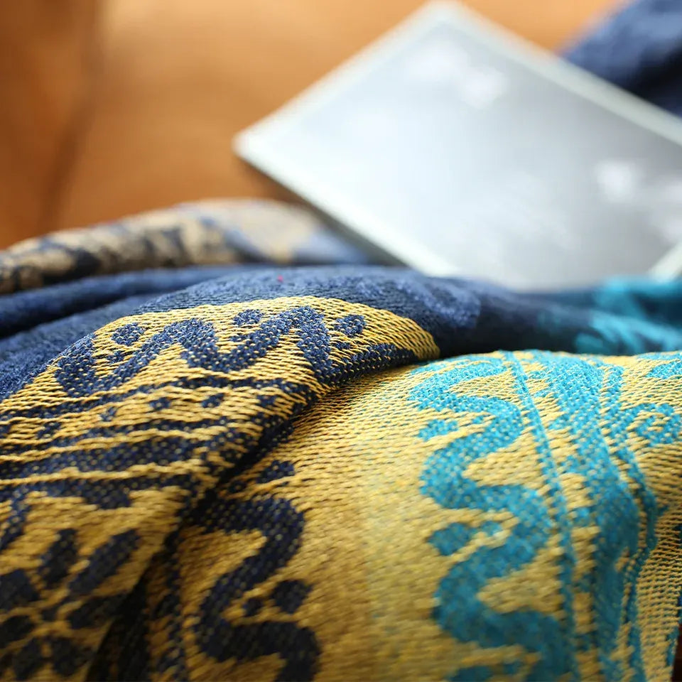 Morocco Chenille Couch Cover Blanket