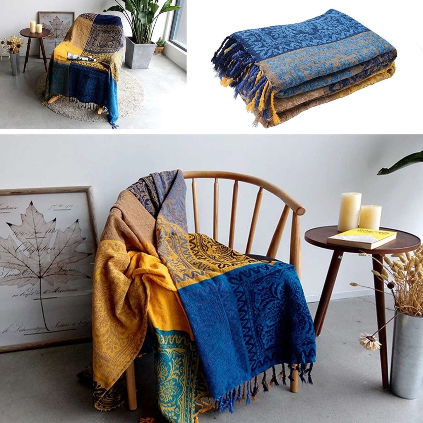 Morocco Chenille Couch Cover Blanket